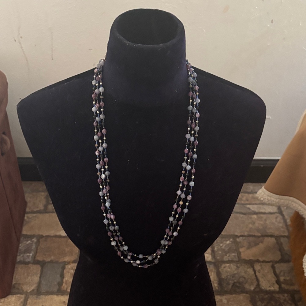 Vintage Multistrand Multicolor Beaded Necklace